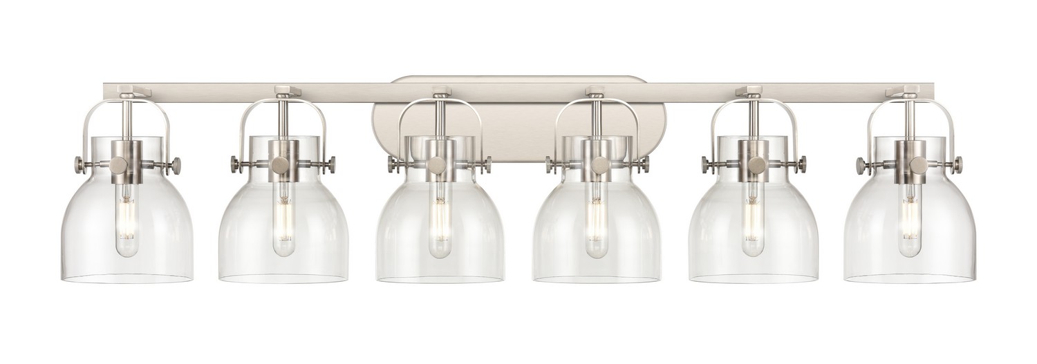 Six Light Bath Vanity by Innovations - Downtown Urban Collection, Satin Nickel Finish - 423-6W-SN-G412-6CL