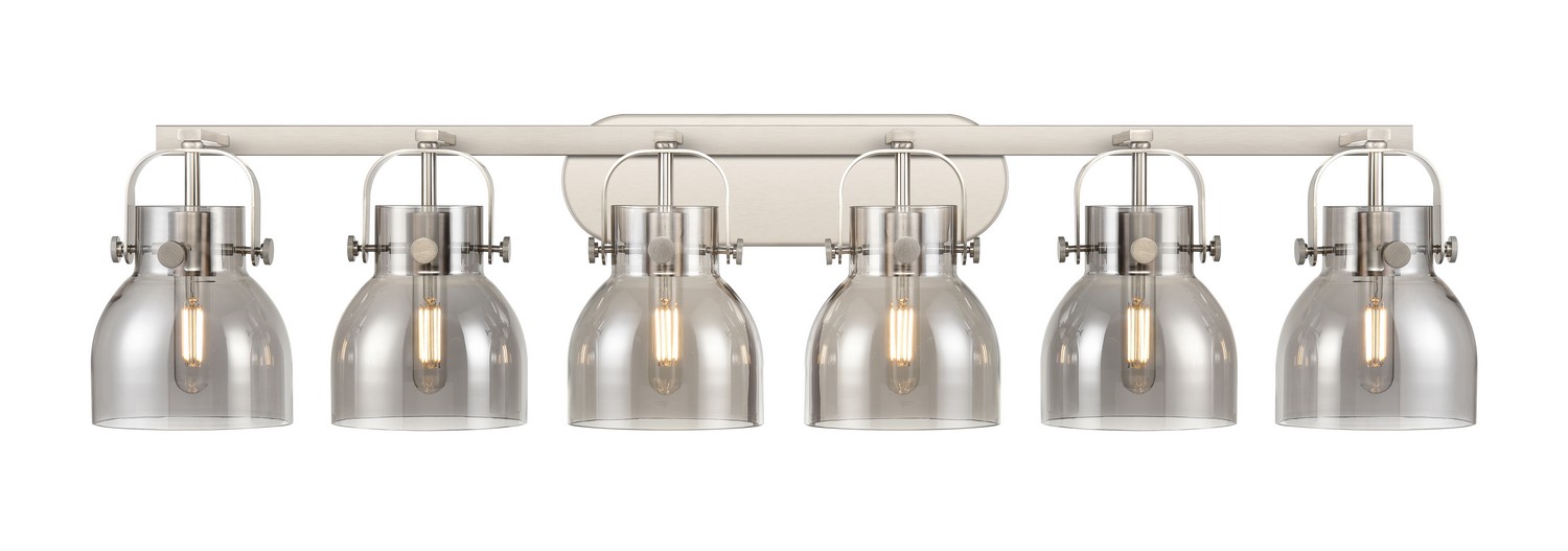 Six Light Bath Vanity by Innovations - Downtown Urban Collection, Satin Nickel Finish - 423-6W-SN-G412-6SM