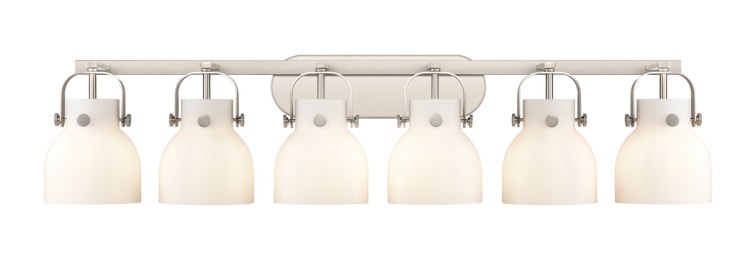 Six Light Bath Vanity by Innovations - Downtown Urban Collection, Satin Nickel Finish - 423-6W-SN-G412-6WH
