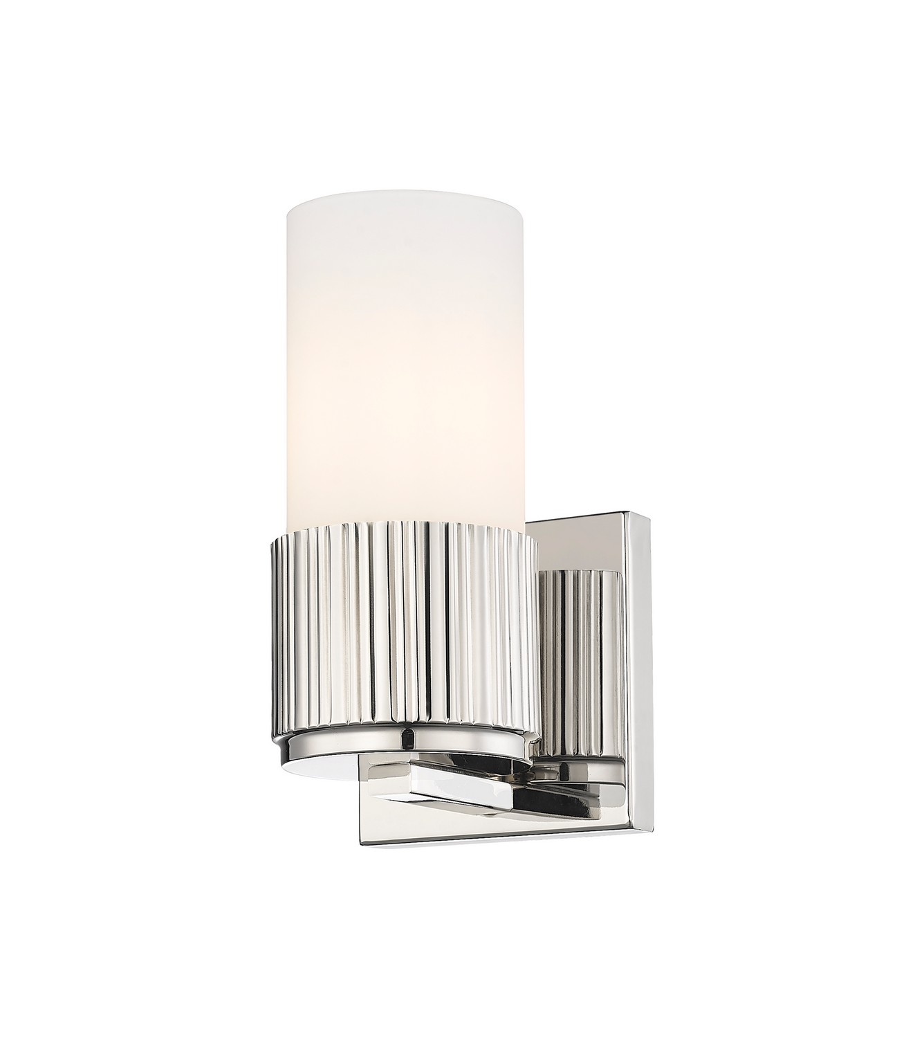 One Light Wall Sconce by Innovations - Downtown Urban Collection, Polished Nickel Finish - 428-1W-PN-G428-7WH