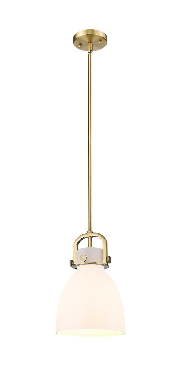 One Light Mini Pendant by Innovations - Downtown Urban Collection, Brushed Brass Finish - 410-1SS-BB-G412-8WH