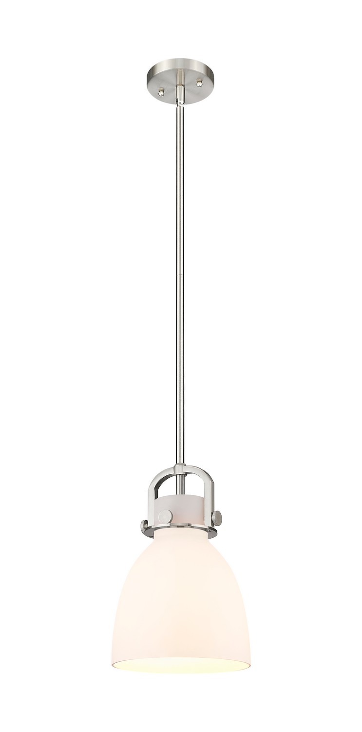 One Light Mini Pendant by Innovations - Downtown Urban Collection, Satin Nickel Finish - 410-1SS-SN-G412-8WH