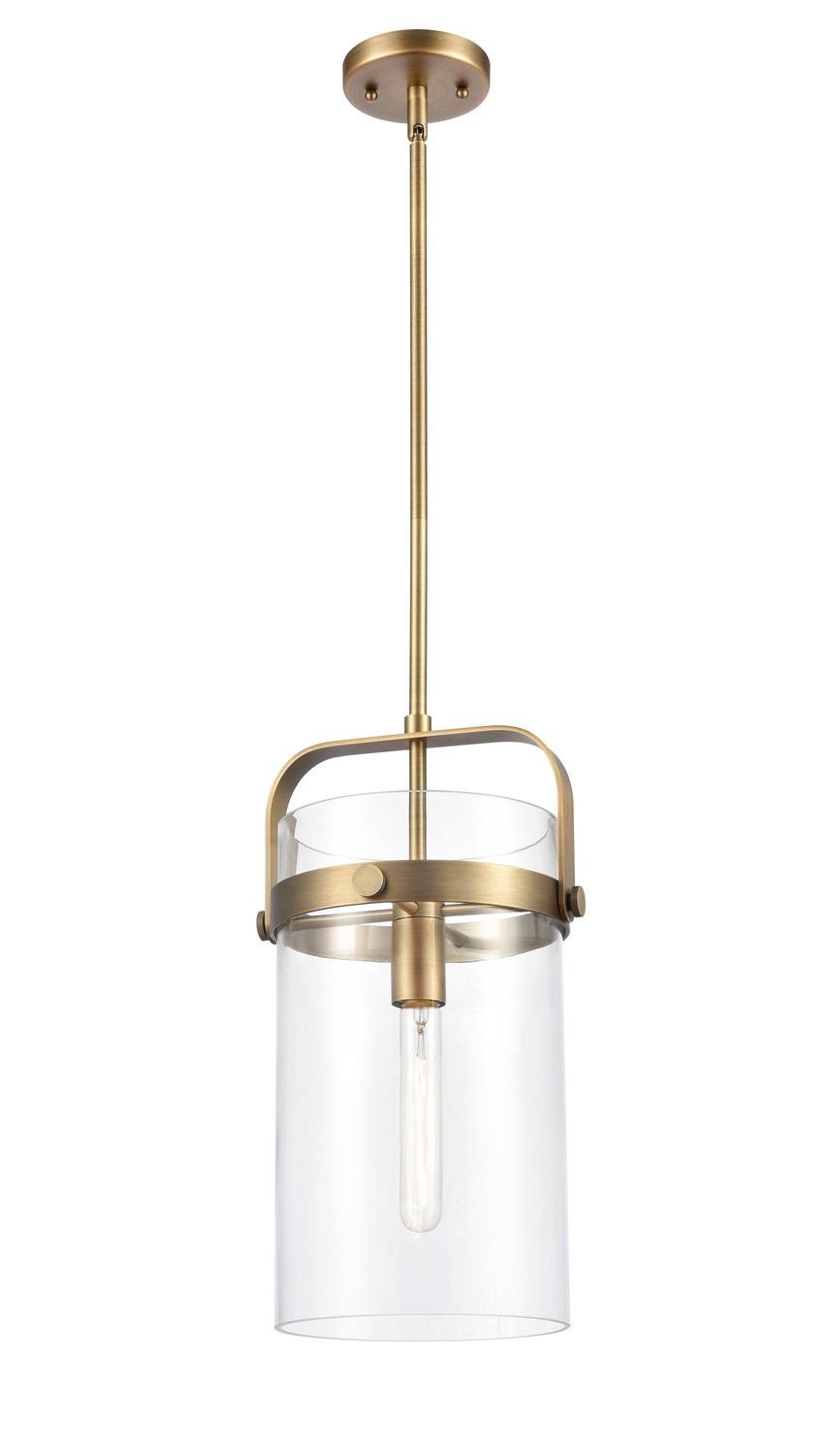 One Light Mini Pendant by Innovations - Downtown Urban Collection, Brushed Brass Finish - 413-1SM-BB-G413-1S-8CL