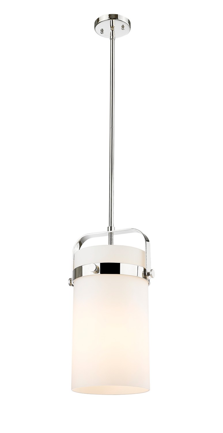 One Light Mini Pendant by Innovations - Downtown Urban Collection, Polished Nickel Finish - 413-1SM-PN-G413-1S-8WH