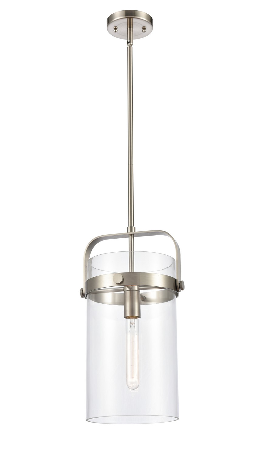 One Light Mini Pendant by Innovations - Downtown Urban Collection, Satin Nickel Finish - 413-1SM-SN-G413-1S-8CL