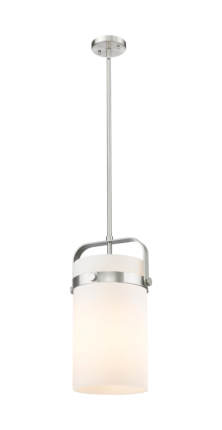 One Light Mini Pendant by Innovations - Downtown Urban Collection, Satin Nickel Finish - 413-1SM-SN-G413-1S-8WH