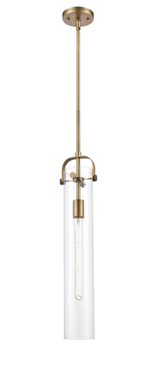 One Light Pendant by Innovations - Downtown Urban Collection, Brushed Brass Finish - 413-1SS-BB-G413-1S-4CL