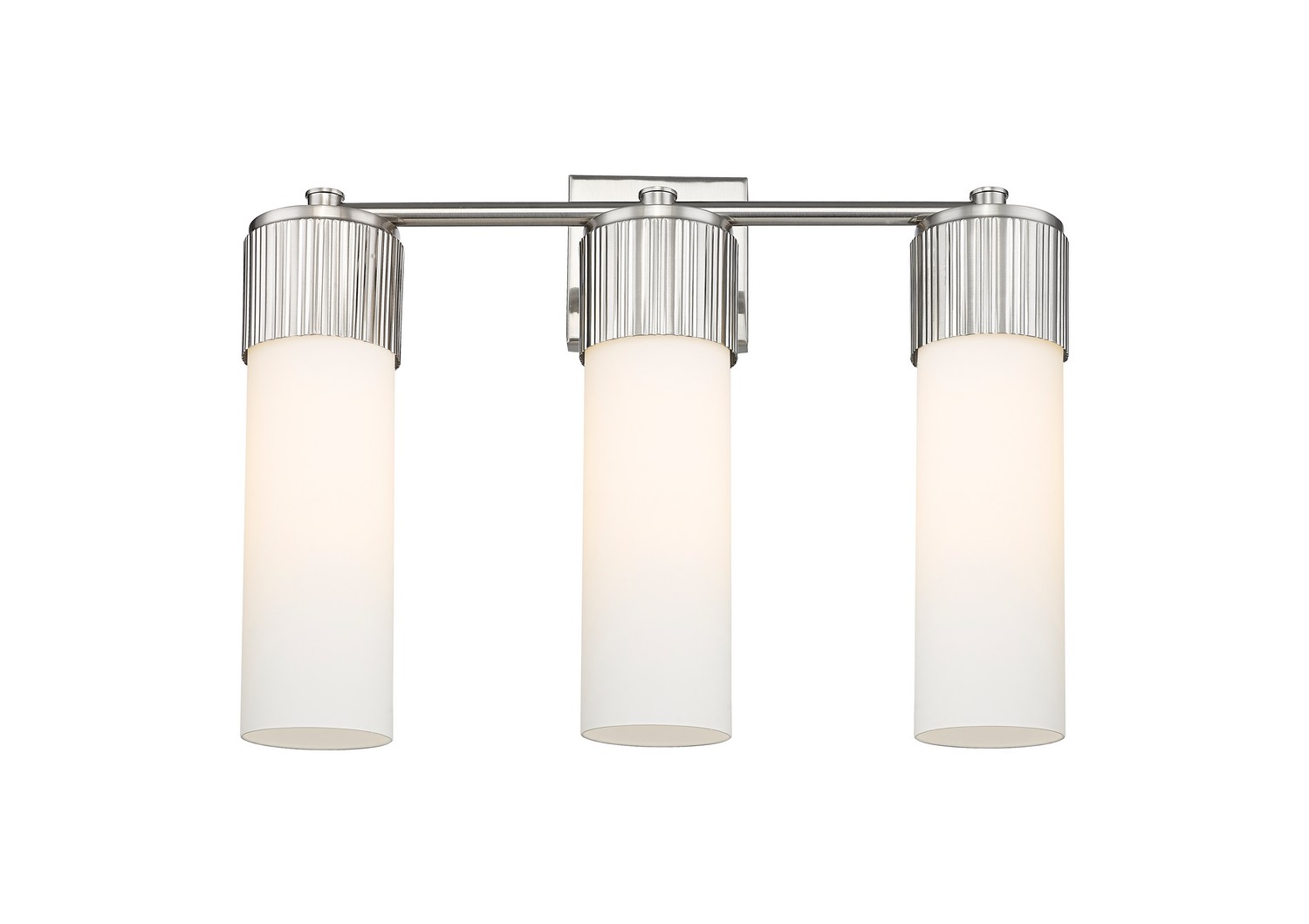 Three Light Bath Vanity by Innovations - Downtown Urban Collection, Satin Nickel Finish - 428-3W-SN-G428-12WH