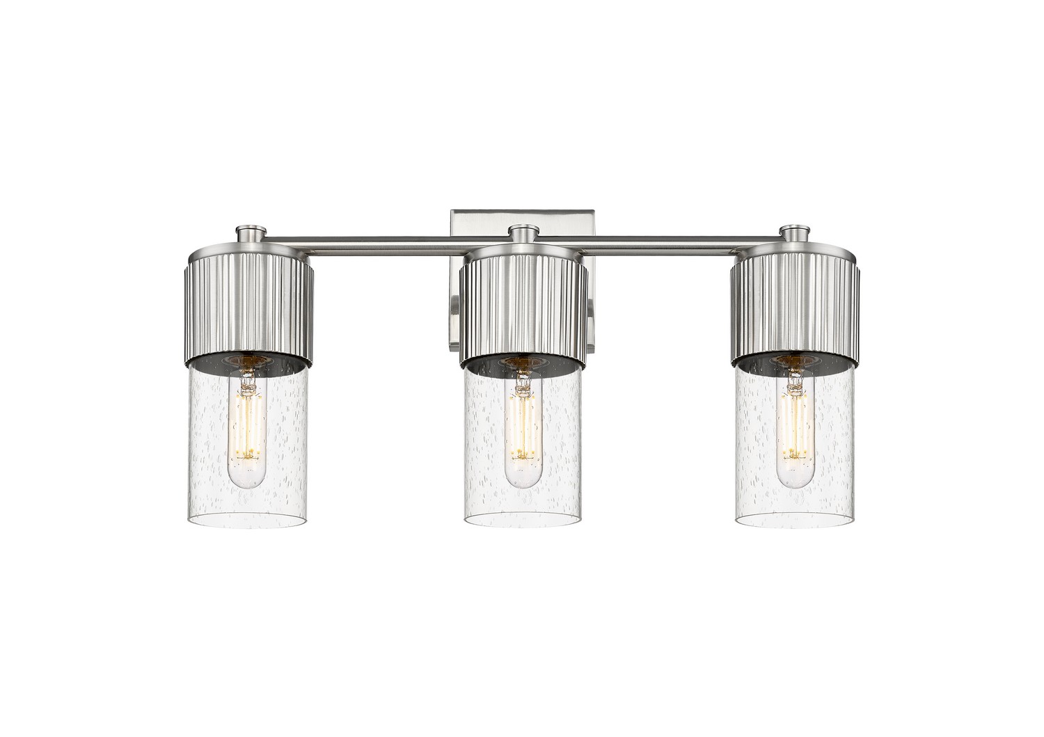 Three Light Bath Vanity by Innovations - Downtown Urban Collection, Satin Nickel Finish - 428-3W-SN-G428-7SDY