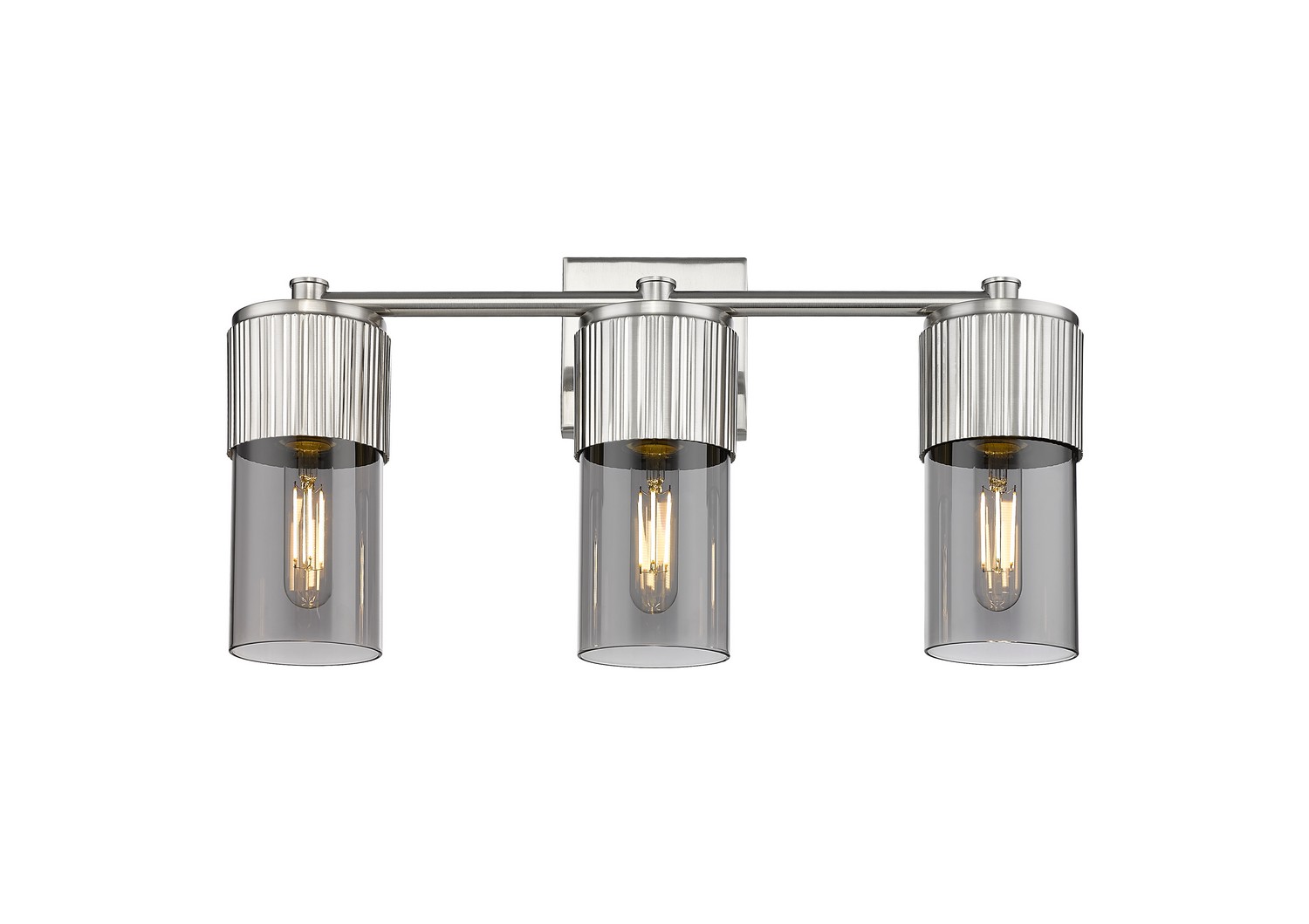 Three Light Bath Vanity by Innovations - Downtown Urban Collection, Satin Nickel Finish - 428-3W-SN-G428-7SM