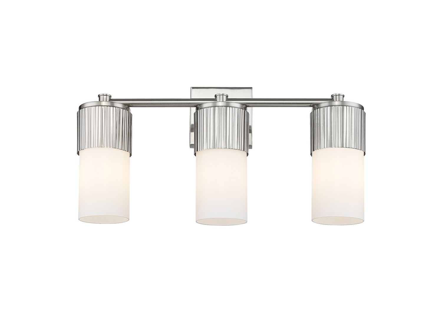 Three Light Bath Vanity by Innovations - Downtown Urban Collection, Satin Nickel Finish - 428-3W-SN-G428-7WH