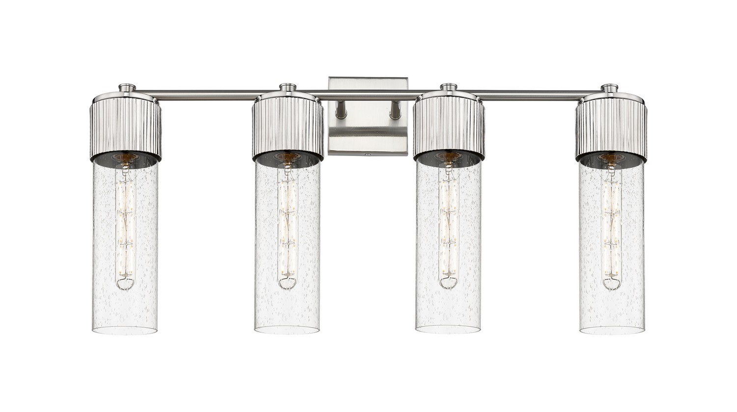 Four Light Bath Vanity by Innovations - Downtown Urban Collection, Satin Nickel Finish - 428-4W-SN-G428-12SDY