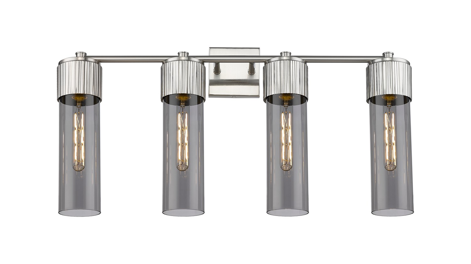 Four Light Bath Vanity by Innovations - Downtown Urban Collection, Satin Nickel Finish - 428-4W-SN-G428-12SM