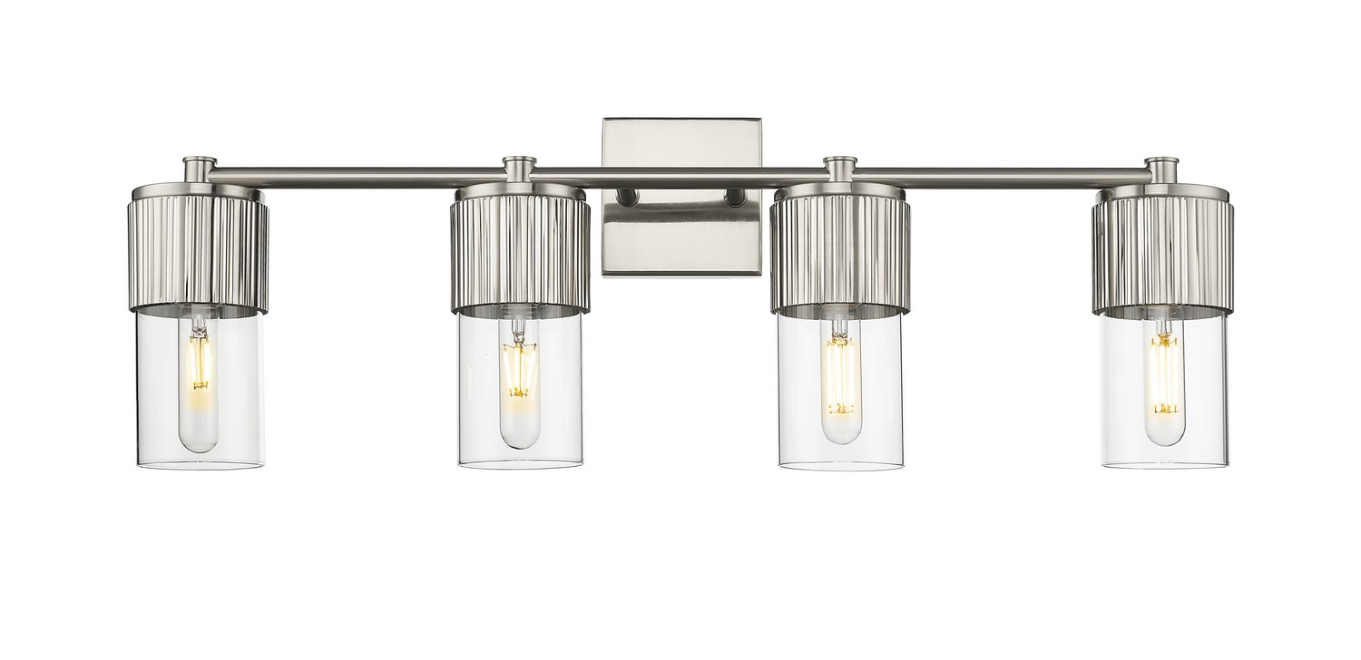 Four Light Bath Vanity by Innovations - Downtown Urban Collection, Satin Nickel Finish - 428-4W-SN-G428-7CL