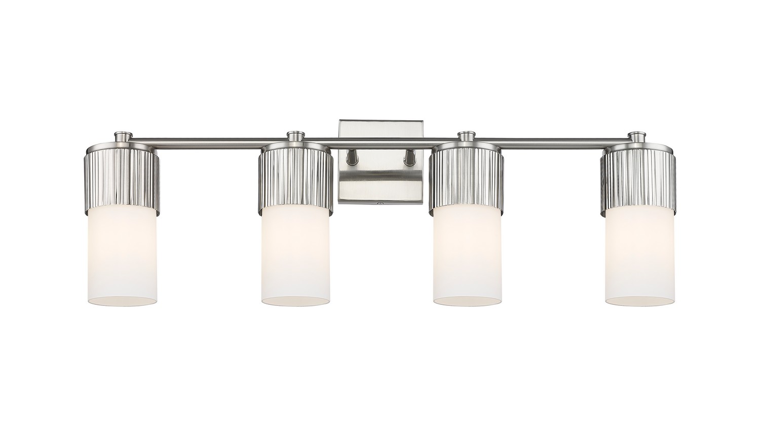 Four Light Bath Vanity by Innovations - Downtown Urban Collection, Satin Nickel Finish - 428-4W-SN-G428-7WH