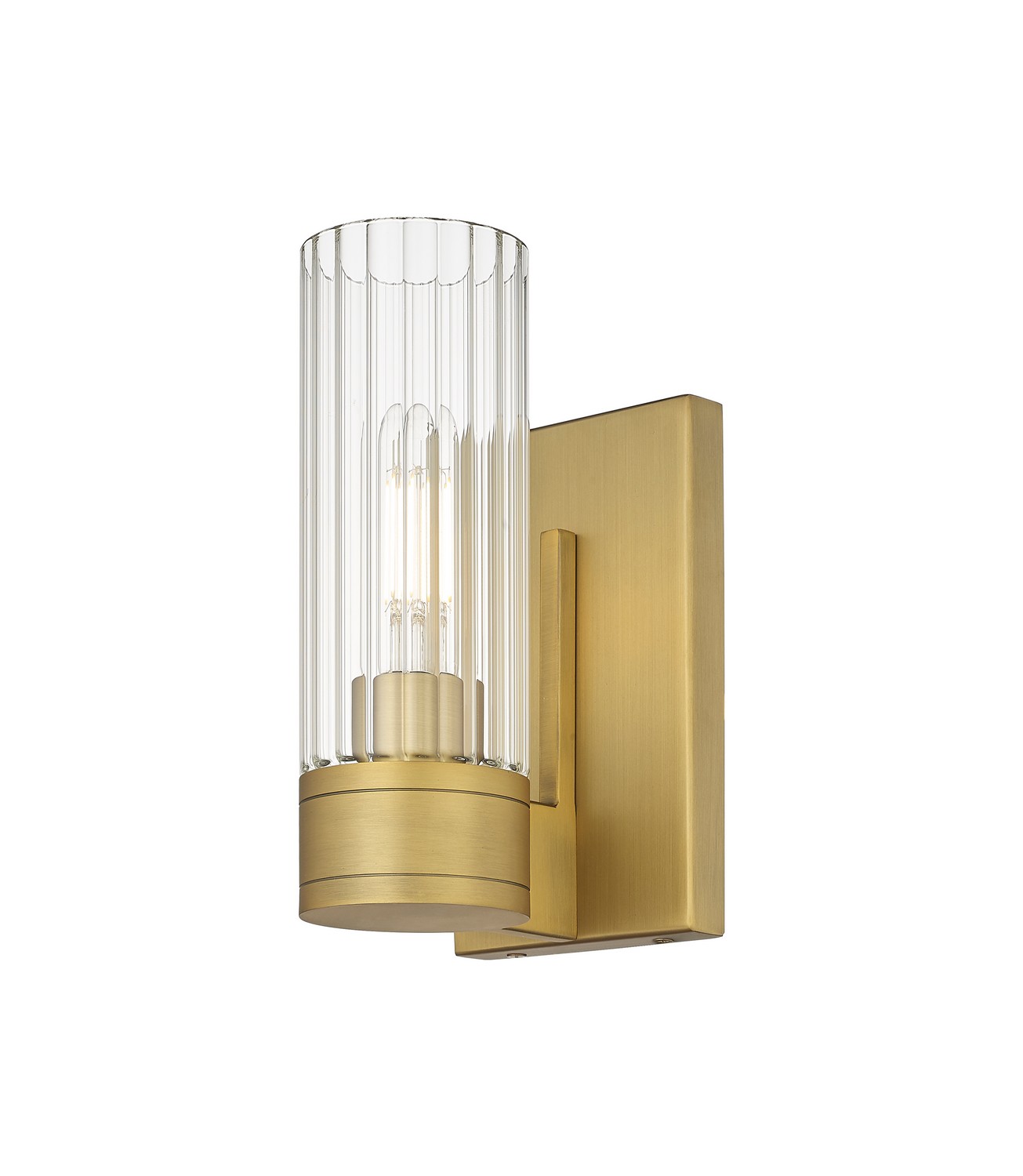 One Light Wall Sconce by Innovations - Downtown Urban Collection, Brushed Brass Finish - 429-1W-BB-G429-8CL