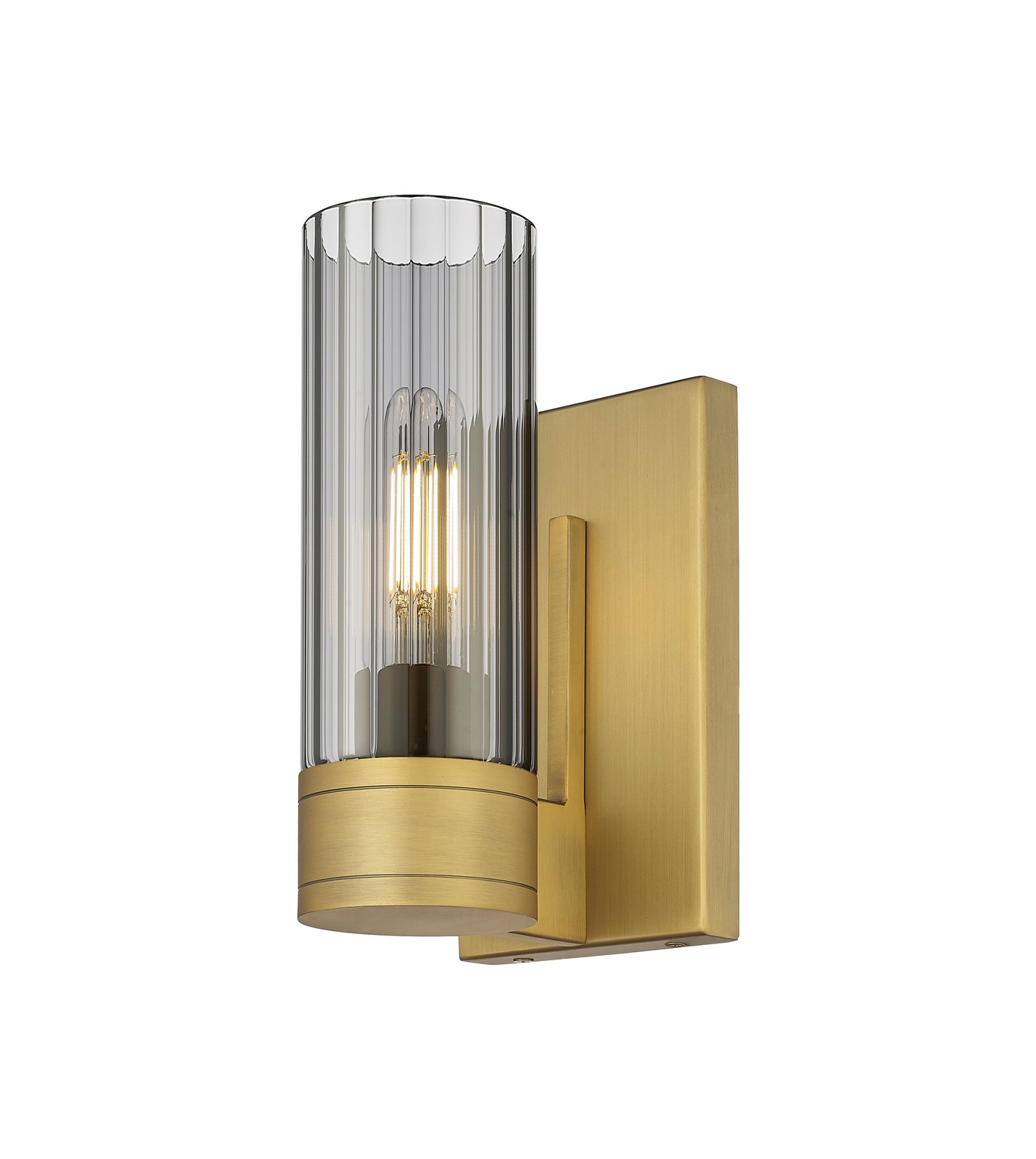 One Light Wall Sconce by Innovations - Downtown Urban Collection, Brushed Brass Finish - 429-1W-BB-G429-8SM
