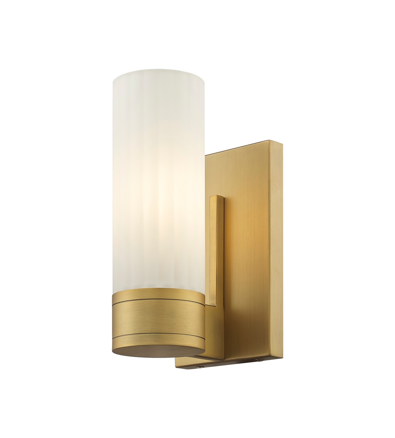 One Light Wall Sconce by Innovations - Downtown Urban Collection, Brushed Brass Finish - 429-1W-BB-G429-8WH