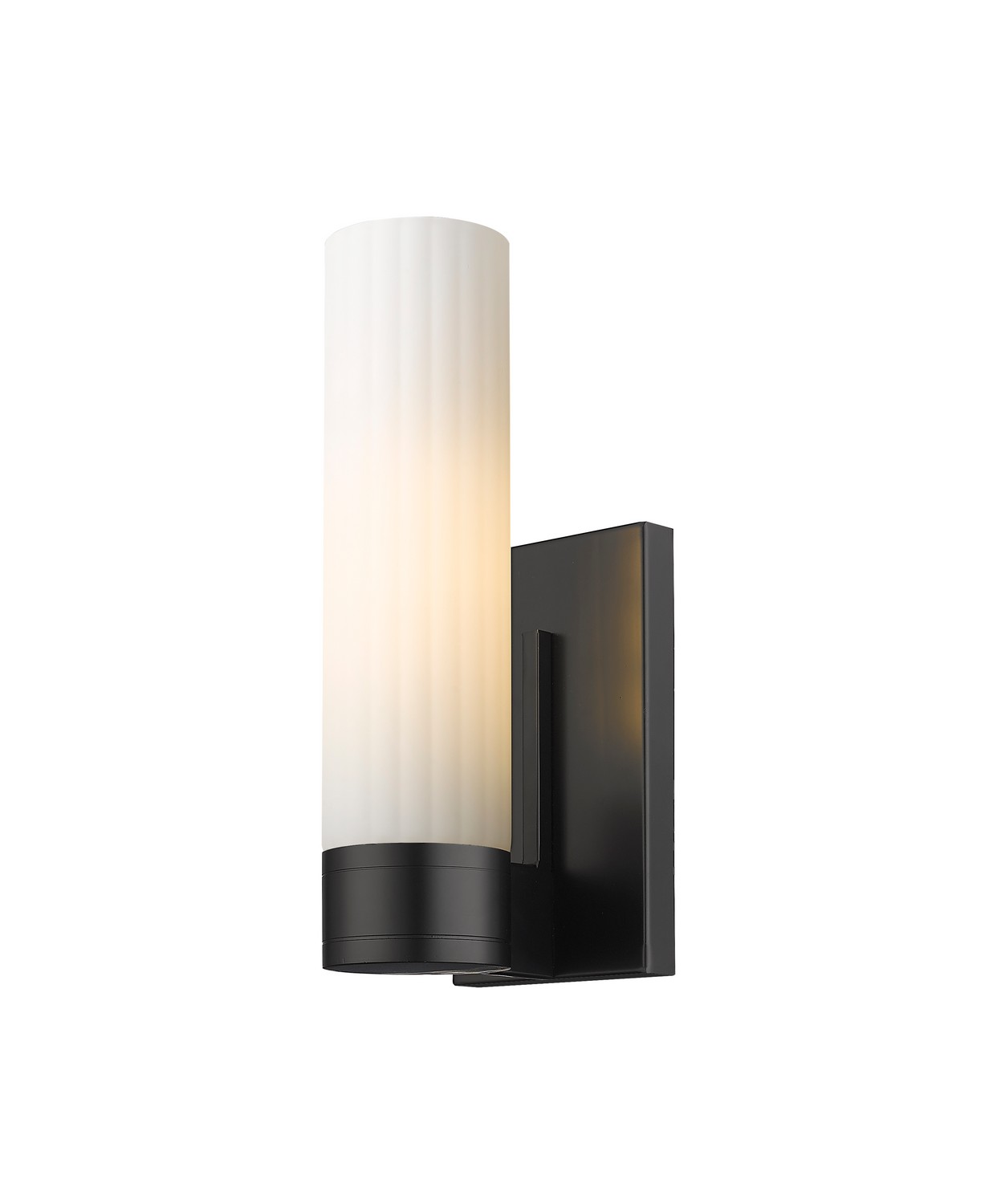 One Light Wall Sconce by Innovations - Downtown Urban Collection, Matte Black Finish - 429-1W-BK-G429-11WH