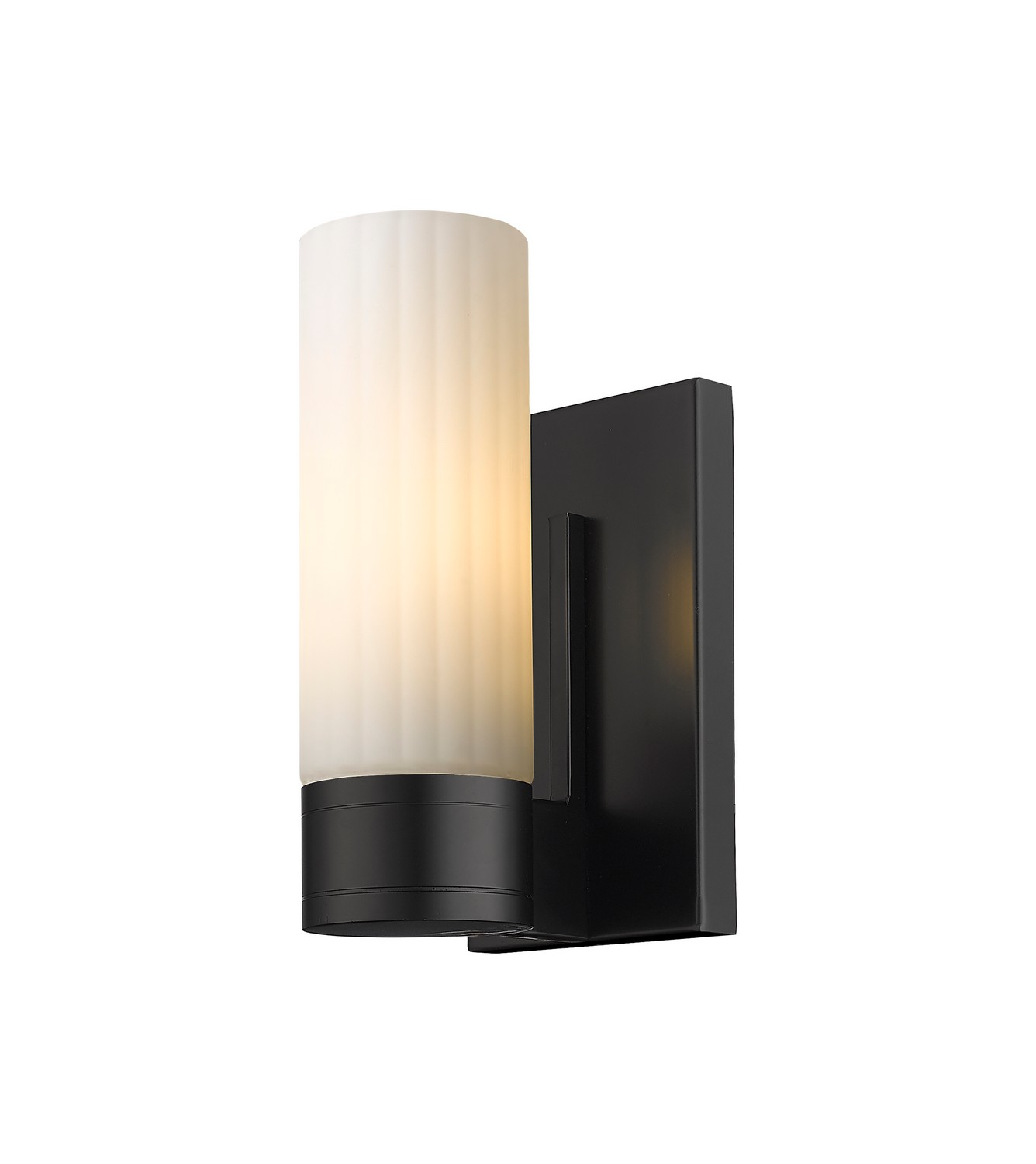 One Light Wall Sconce by Innovations - Downtown Urban Collection, Matte Black Finish - 429-1W-BK-G429-8WH
