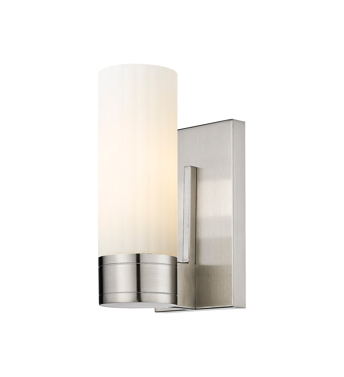 One Light Wall Sconce by Innovations - Downtown Urban Collection, Satin Nickel Finish - 429-1W-SN-G429-8WH