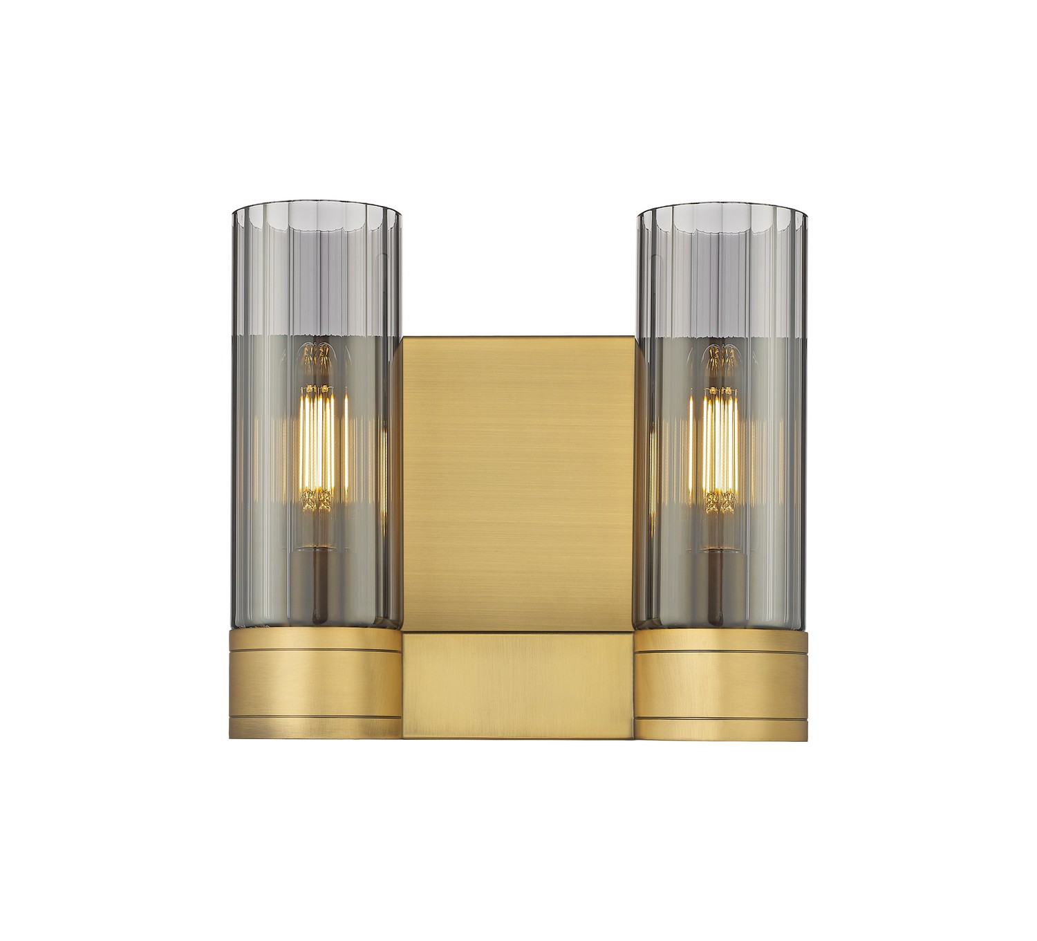 Two Light Bath Vanity by Innovations - Downtown Urban Collection, Brushed Brass Finish - 429-2W-BB-G429-8SM