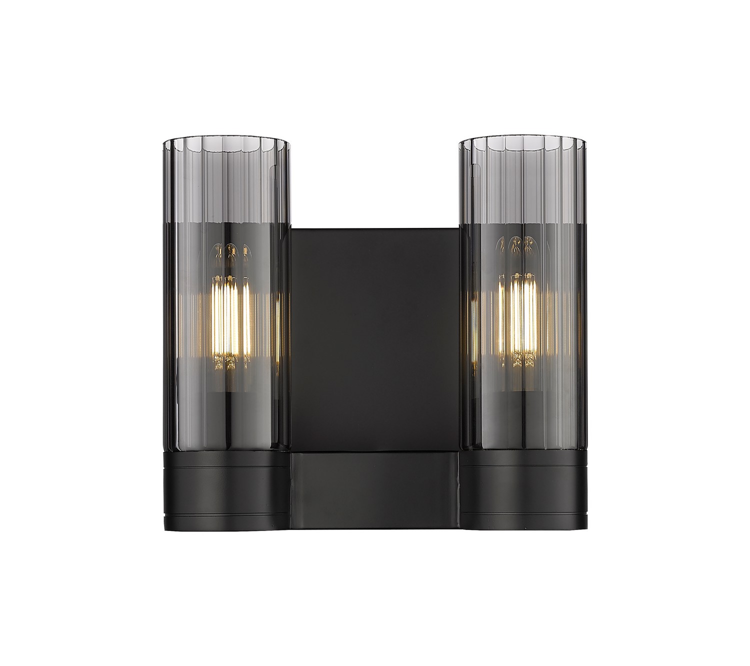 Two Light Bath Vanity by Innovations - Downtown Urban Collection, Matte Black Finish - 429-2W-BK-G429-8SM