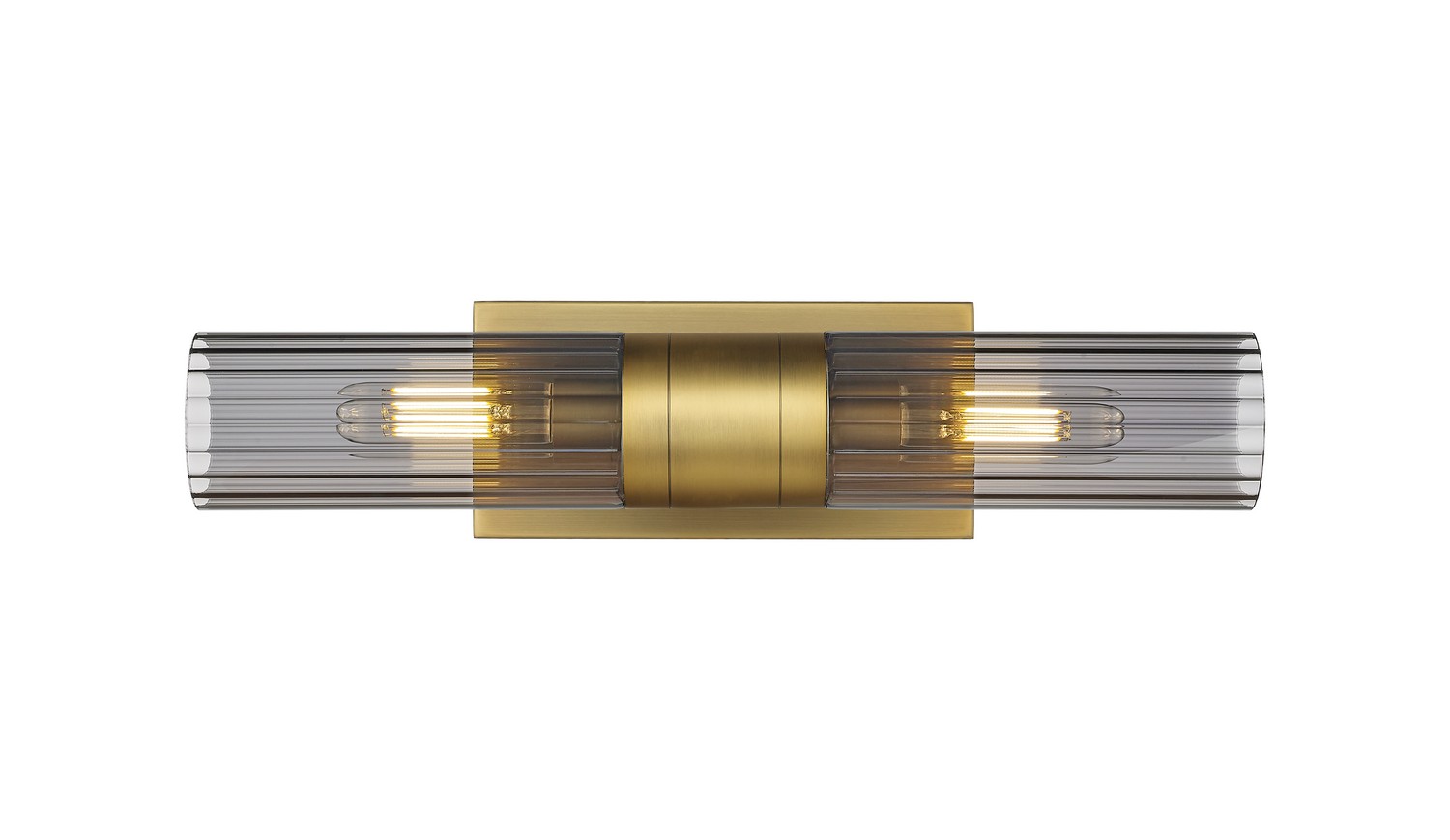 Two Light Bath Vanity by Innovations - Downtown Urban Collection, Brushed Brass Finish - 429-2WL-BB-G429-8SM
