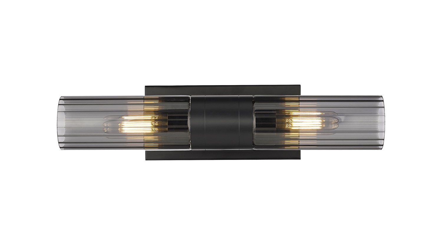 Two Light Bath Vanity by Innovations - Downtown Urban Collection, Matte Black Finish - 429-2WL-BK-G429-8SM