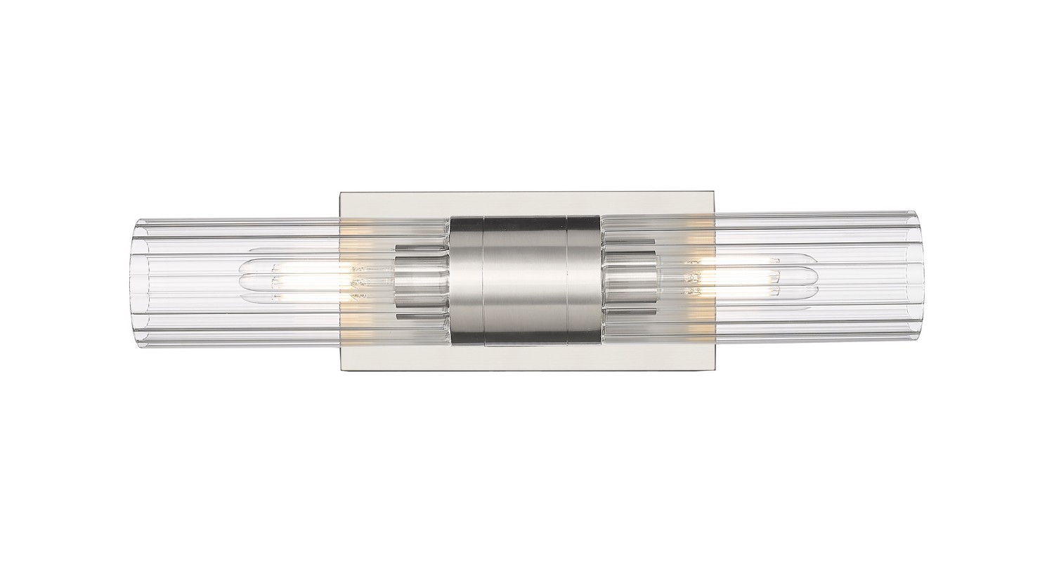 Two Light Bath Vanity by Innovations - Downtown Urban Collection, Satin Nickel Finish - 429-2WL-SN-G429-8CL