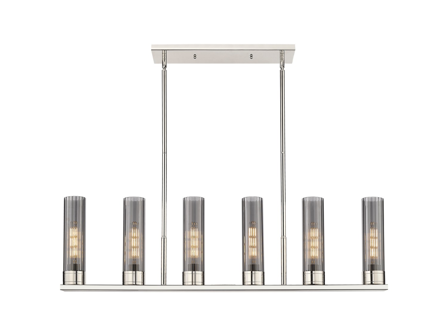 Six Light Linear Pendant by Innovations - Downtown Urban Collection, Polished Nickel Finish - 429-6I-PN-G429-8SM