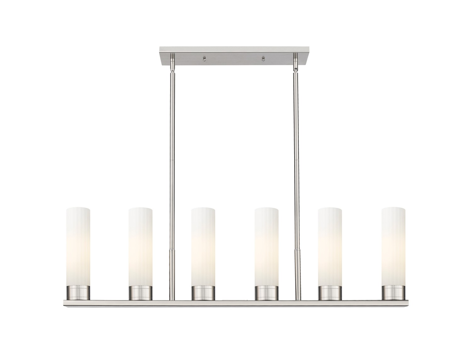 Six Light Linear Pendant by Innovations - Downtown Urban Collection, Satin Nickel Finish - 429-6I-SN-G429-11WH