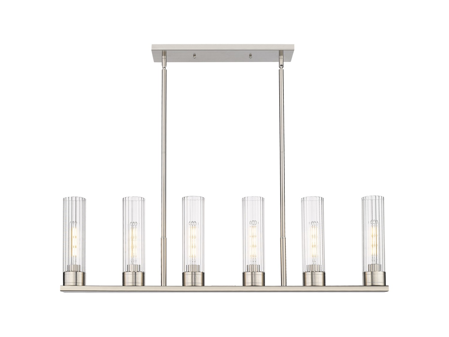 Six Light Linear Pendant by Innovations - Downtown Urban Collection, Satin Nickel Finish - 429-6I-SN-G429-8CL