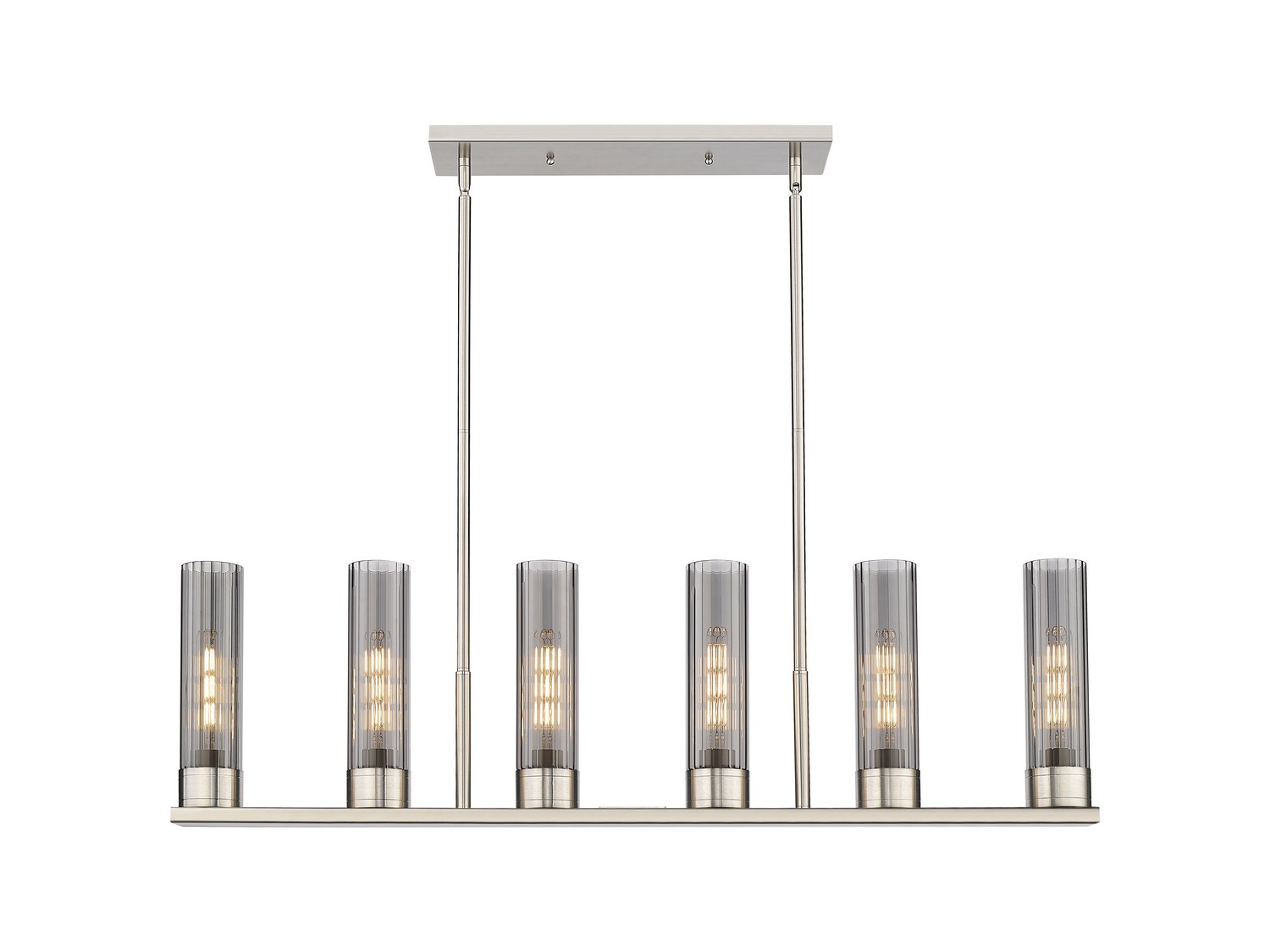 Six Light Linear Pendant by Innovations - Downtown Urban Collection, Satin Nickel Finish - 429-6I-SN-G429-8SM