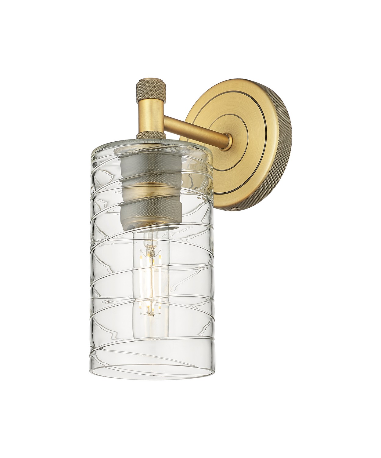 One Light Wall Sconce by Innovations - Downtown Urban Collection, Brushed Brass Finish - 434-1W-BB-G434-7DE