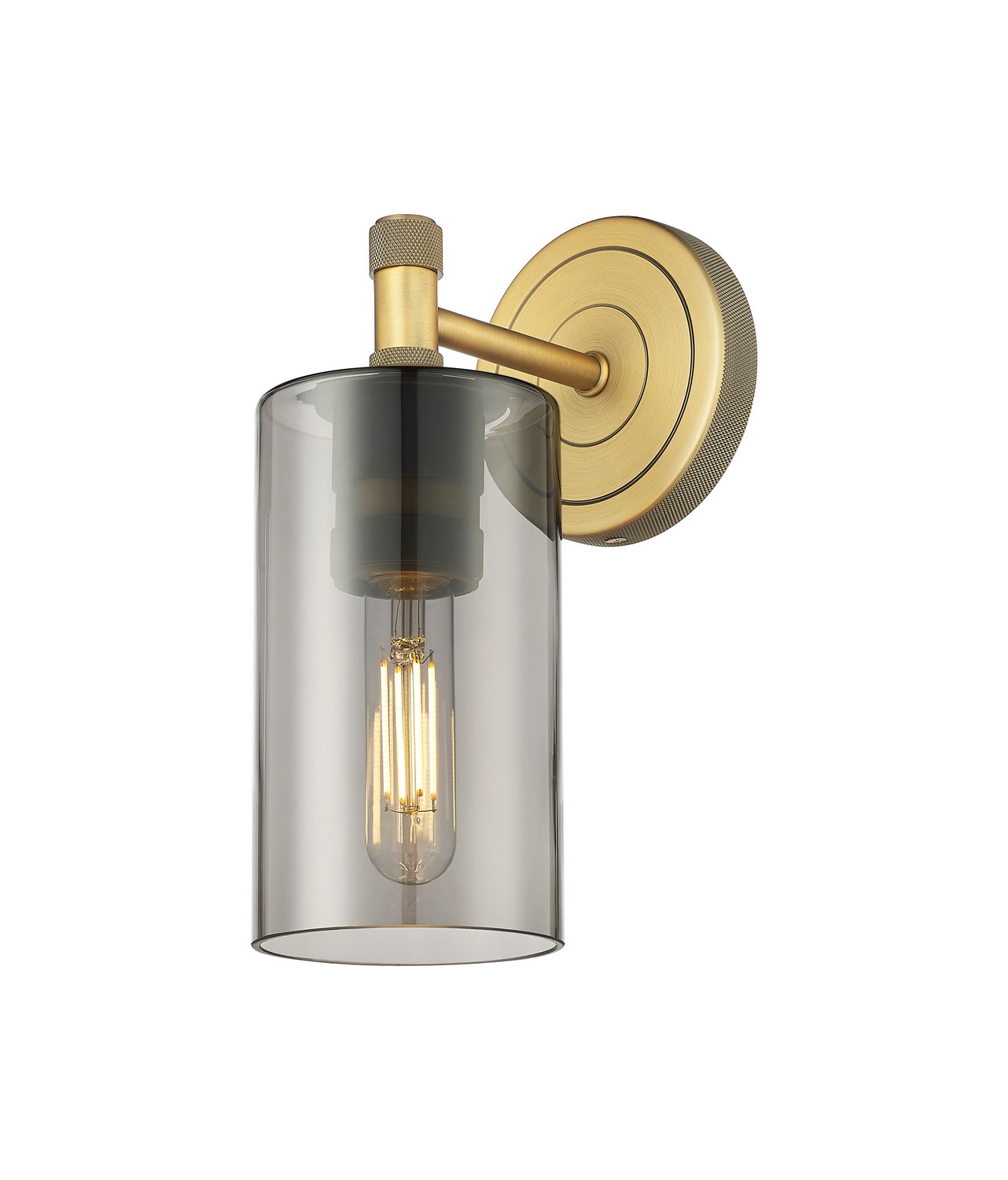 One Light Wall Sconce by Innovations - Downtown Urban Collection, Brushed Brass Finish - 434-1W-BB-G434-7SM