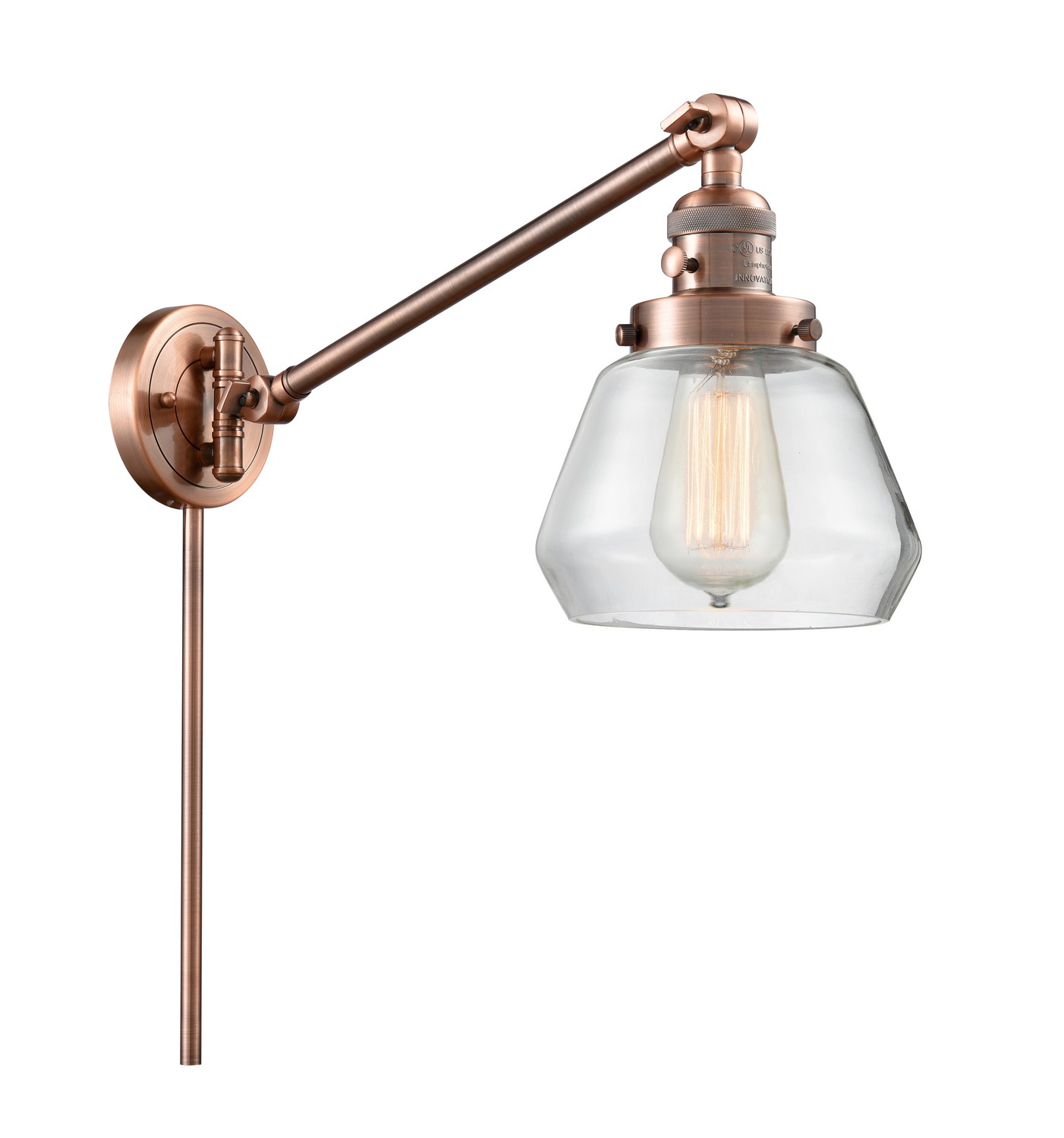 LED Swing Arm by Innovations - Franklin Restoration Collection, Antique Copper Finish - 237-AC-G172-LED