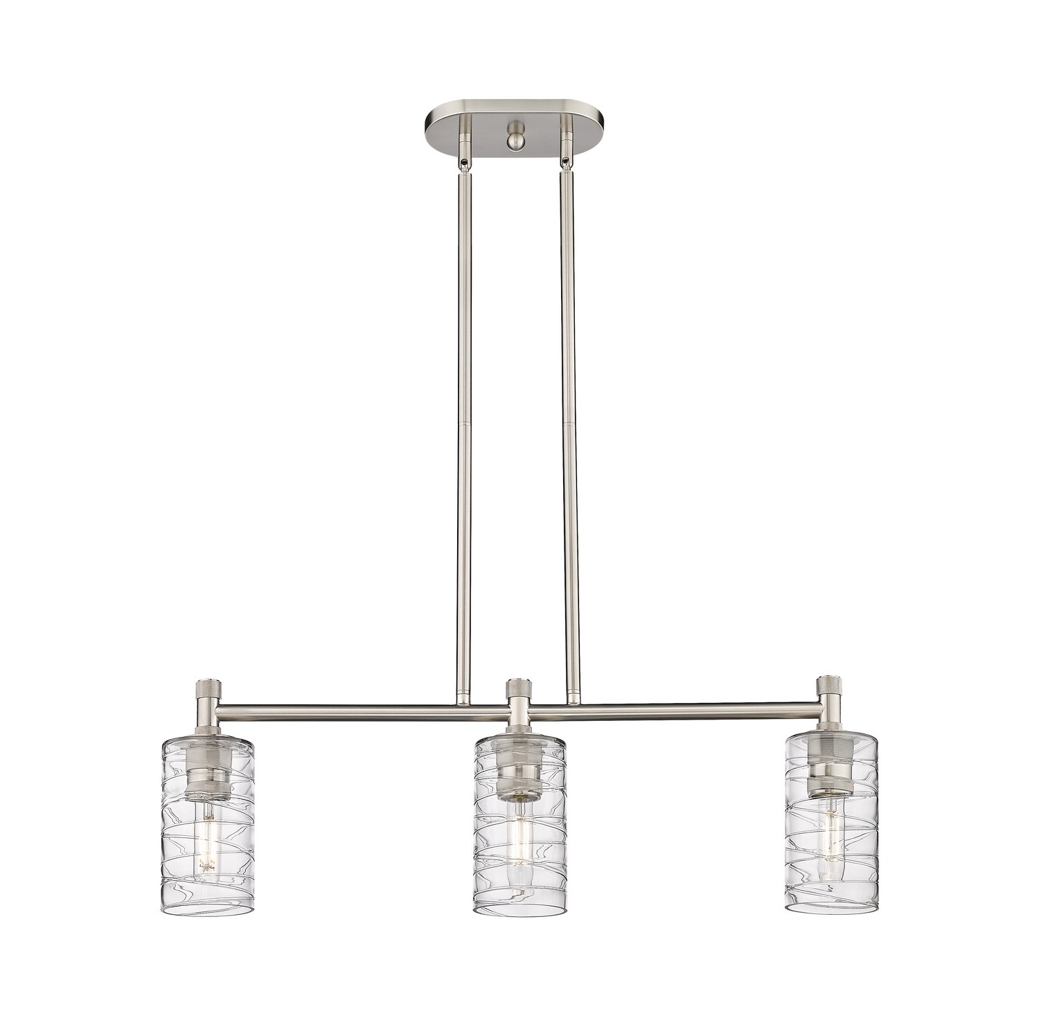 Three Light Island Pendant by Innovations - Downtown Urban Collection, Satin Nickel Finish - 434-3I-SN-G434-7DE
