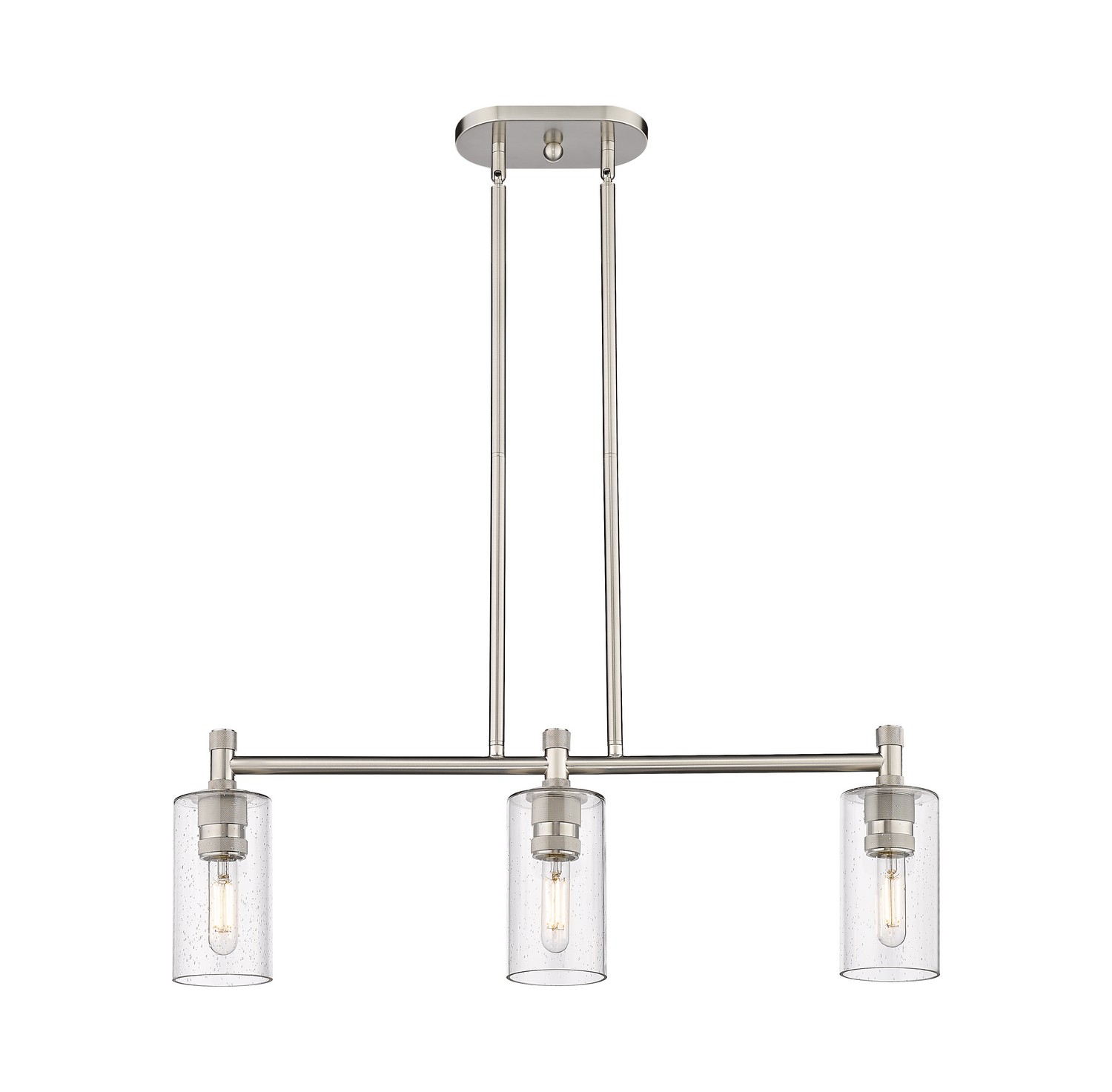 Three Light Island Pendant by Innovations - Downtown Urban Collection, Satin Nickel Finish - 434-3I-SN-G434-7SDY
