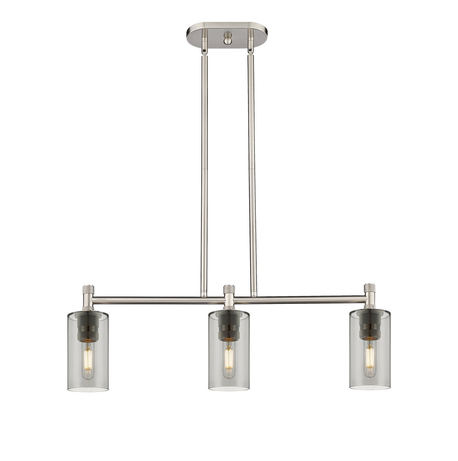 Three Light Island Pendant by Innovations - Downtown Urban Collection, Satin Nickel Finish - 434-3I-SN-G434-7SM
