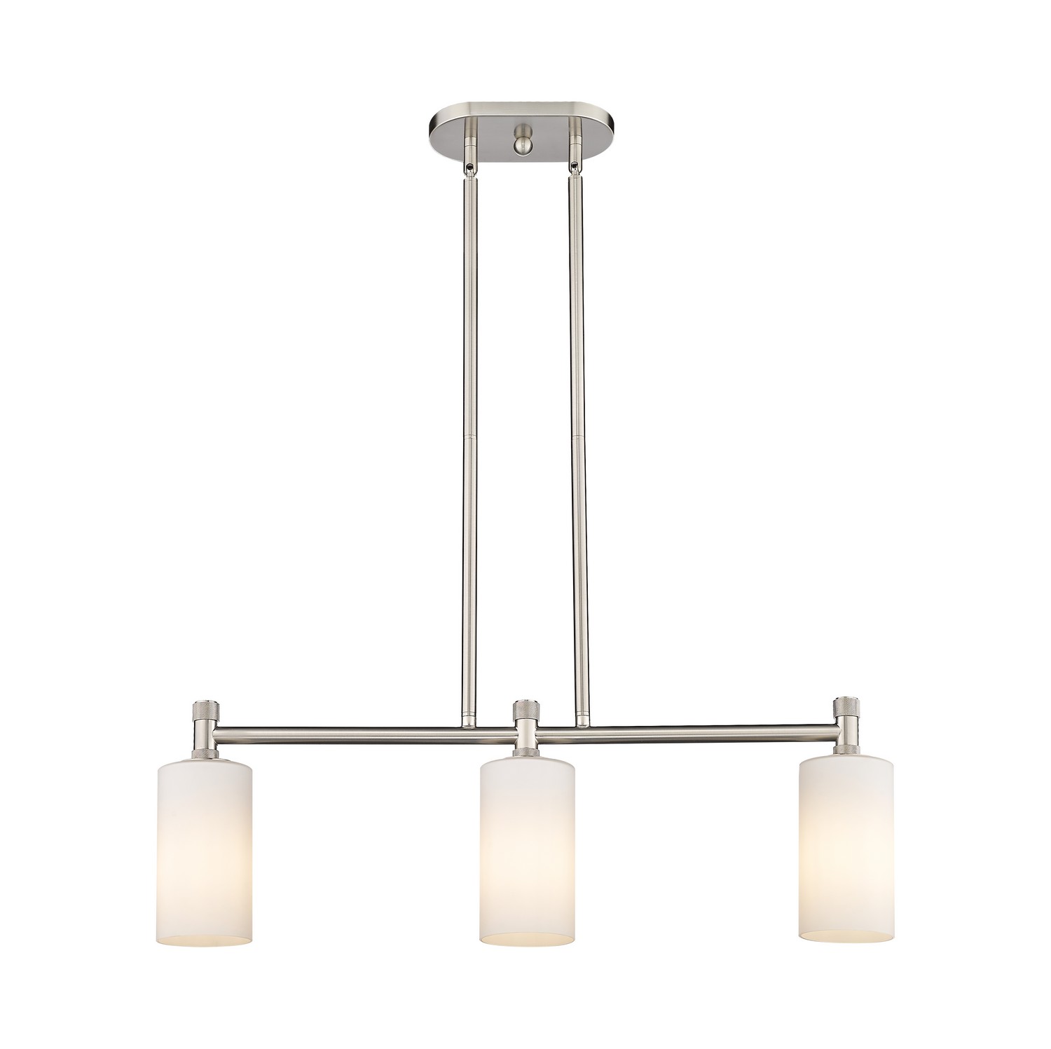 Three Light Island Pendant by Innovations - Downtown Urban Collection, Satin Nickel Finish - 434-3I-SN-G434-7WH