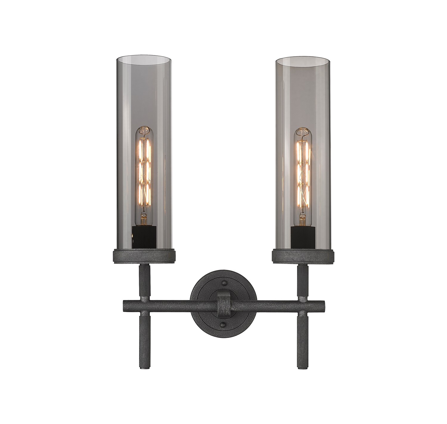 Two Light Bath Vanity by Innovations - Downtown Urban Collection, Weathered Zinc Finish - 471-2W-WZ-G471-12SM