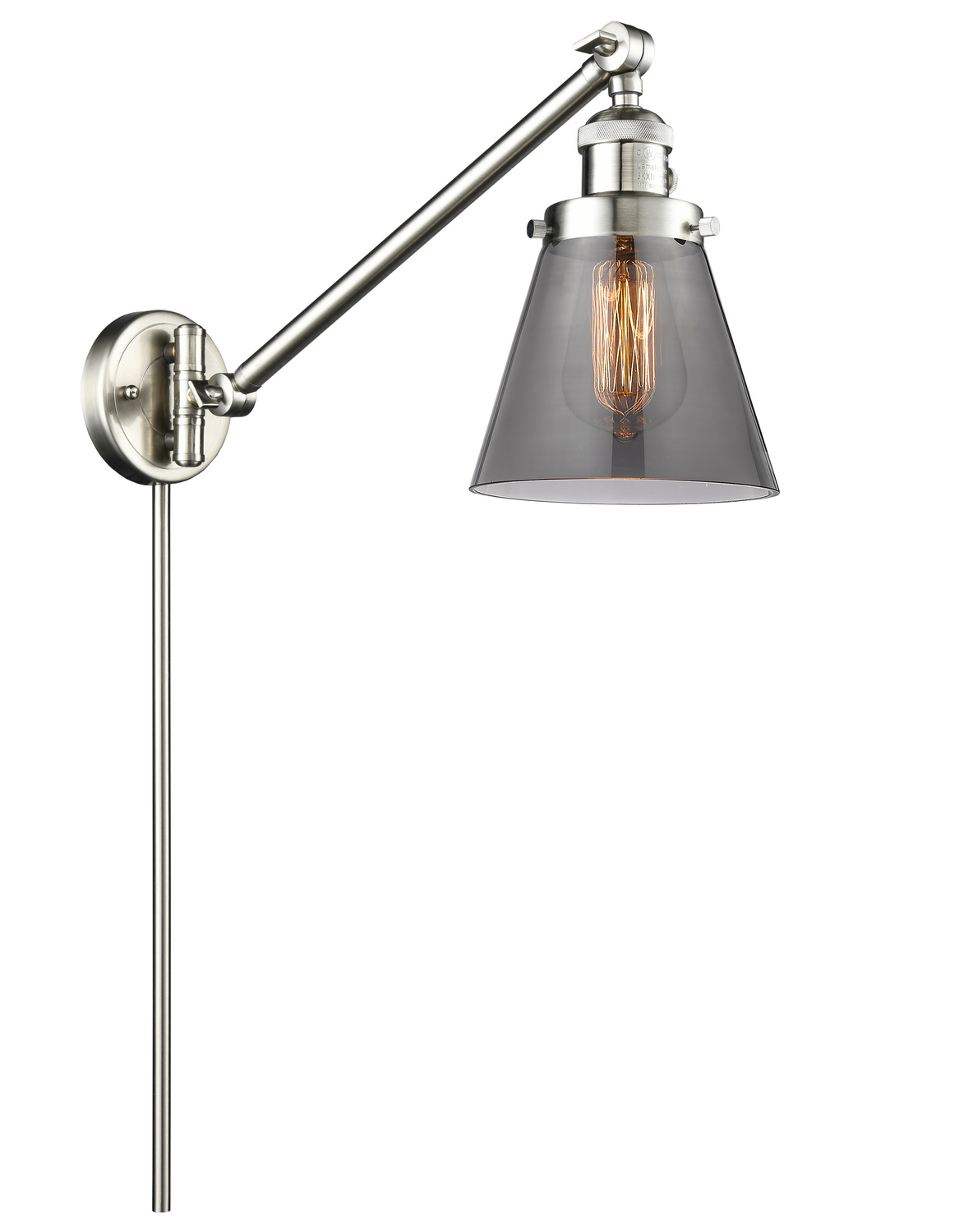 LED Swing Arm by Innovations - Franklin Restoration Collection, Brushed Satin Nickel Finish - 237-SN-G63-LED