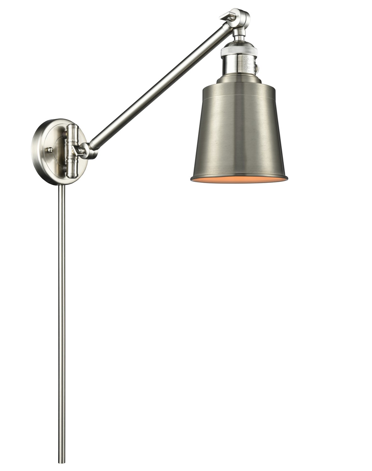 LED Swing Arm by Innovations - Franklin Restoration Collection, Brushed Satin Nickel Finish - 237-SN-M9-SN-LED