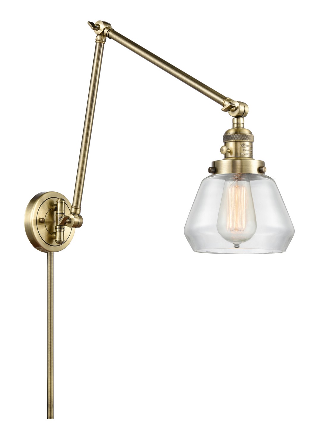 LED Swing Arm by Innovations - Franklin Restoration Collection, Antique Brass Finish - 238-AB-G172-LED