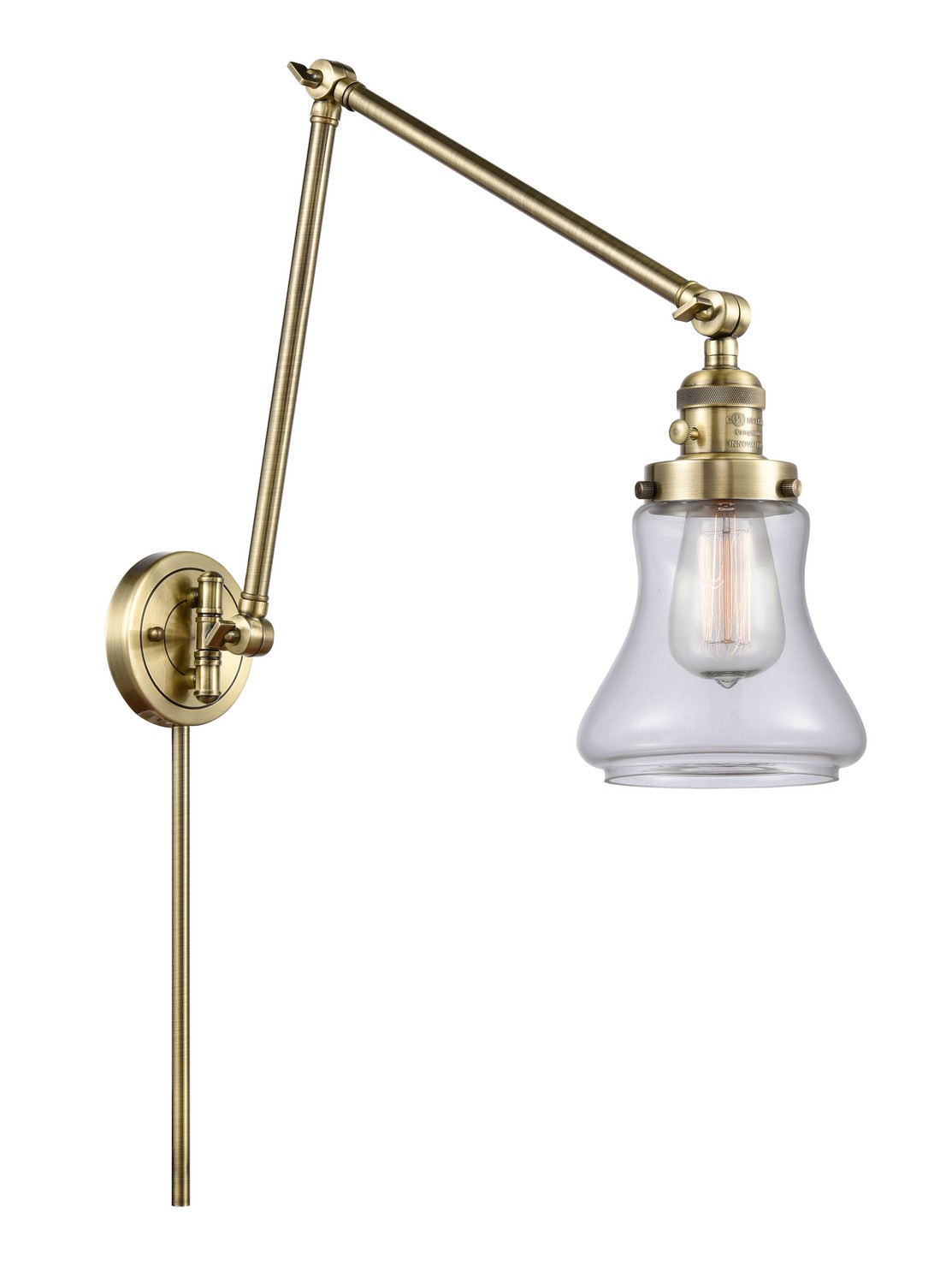 LED Swing Arm by Innovations - Franklin Restoration Collection, Antique Brass Finish - 238-AB-G192-LED