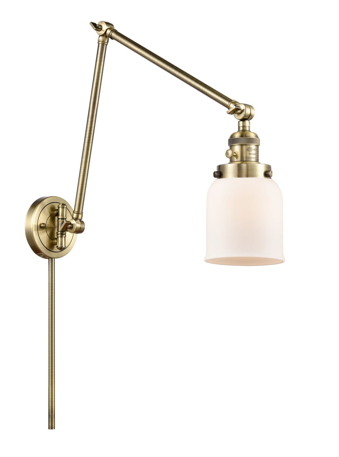 LED Swing Arm by Innovations - Franklin Restoration Collection, Antique Brass Finish - 238-AB-G51-LED