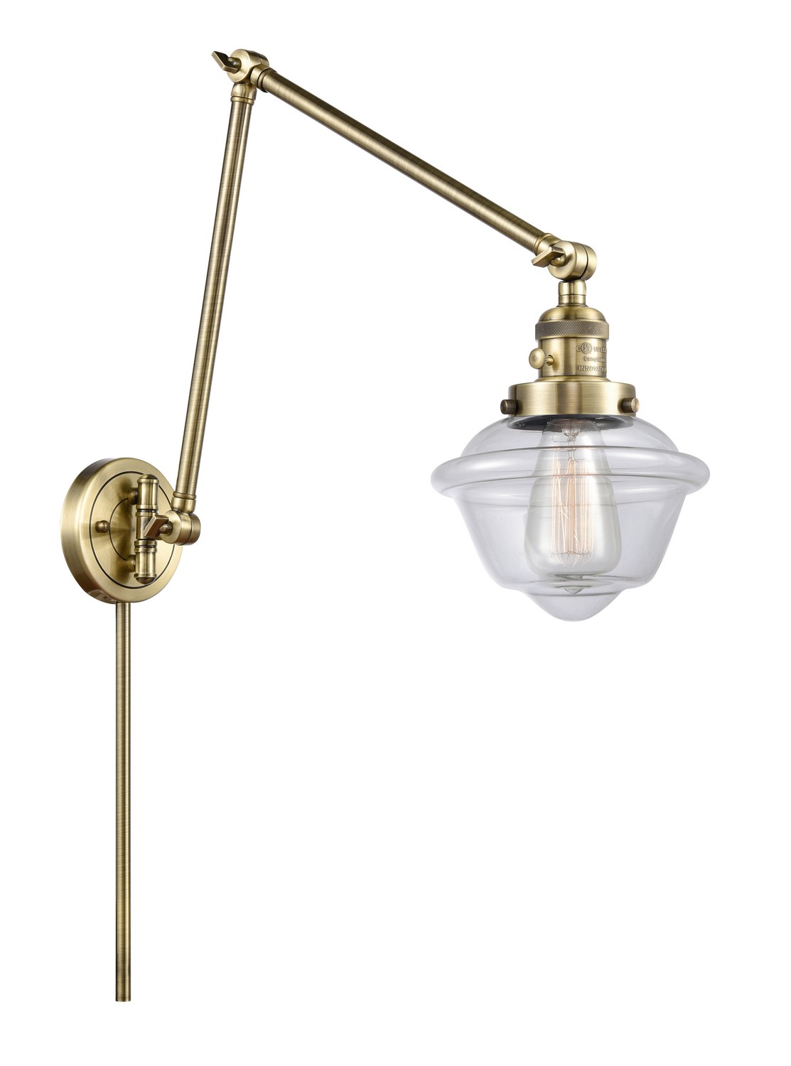 LED Swing Arm by Innovations - Franklin Restoration Collection, Antique Brass Finish - 238-AB-G532-LED