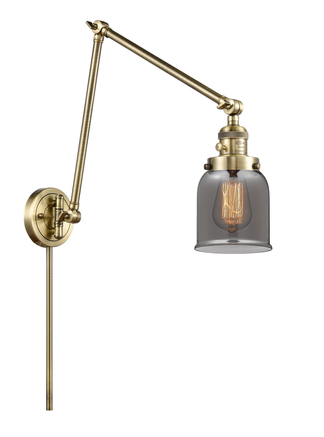 LED Swing Arm by Innovations - Franklin Restoration Collection, Antique Brass Finish - 238-AB-G53-LED