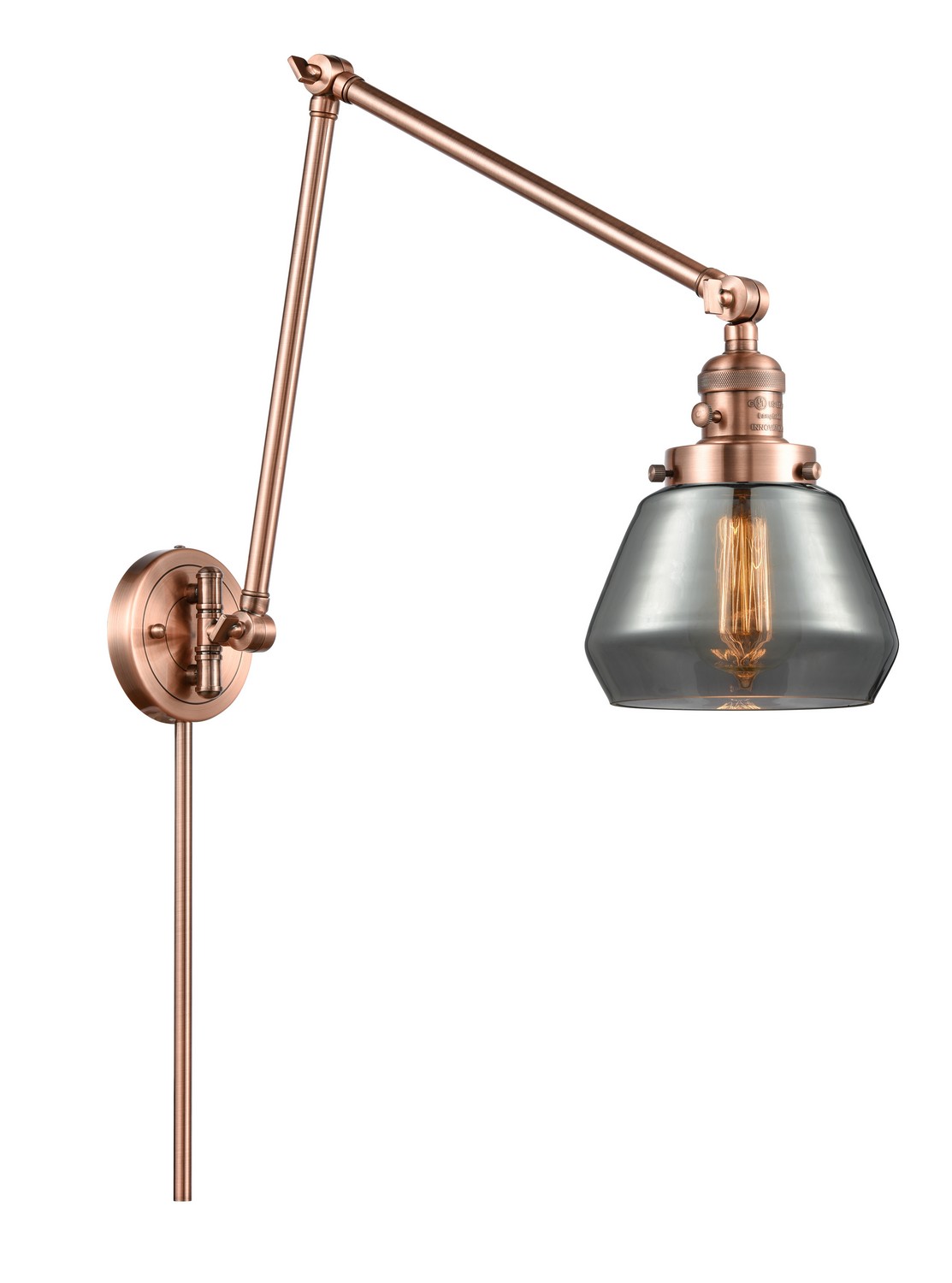 LED Swing Arm by Innovations - Franklin Restoration Collection, Antique Copper Finish - 238-AC-G173-LED